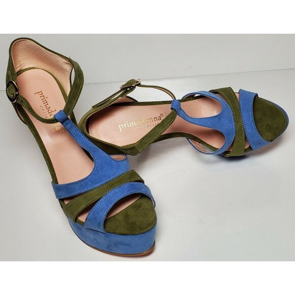 PRIMADONNA COLLECTION WOMEN EURO SIZE BLUE/GREEN 4.5 INCH HEEL  08211 MI - Picture 9 of 12